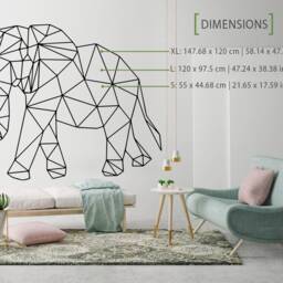 Geometric Elephant Wall Decal Modern Animal Outline Art - thumbnail 2
