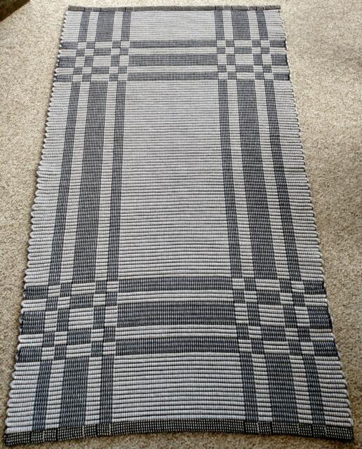 Grey Log Cabin Cotton Rug. Dark One Side - Light Side. #1607 - image 1