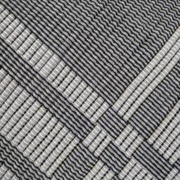 Grey Log Cabin Cotton Rug. Dark One Side - Light Side. #1607 - thumbnail 3