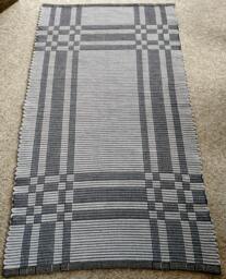 Grey Log Cabin Cotton Rug. Dark One Side - Light Side. #1607 - thumbnail 1