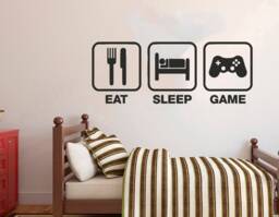 Eat Sleep Game Vinyl Wall Decal Gaming Room Decor 2913 - thumbnail 1