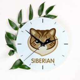 A Clock With A Siberian Cat. New Collection The Cute Art-Dog Cat - thumbnail 1