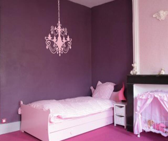 "Chandelier Wall Decal Art Nursery Decor With Extra Chain 28"" Wide X 35" - image 1