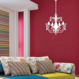 "Chandelier Wall Decal Art Nursery Decor With Extra Chain 28"" Wide X 35" - thumbnail 3