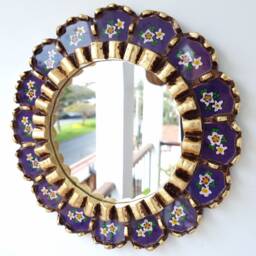 "Peruvian Mirrors ""Armoniosa 30cm Purple" - thumbnail 1