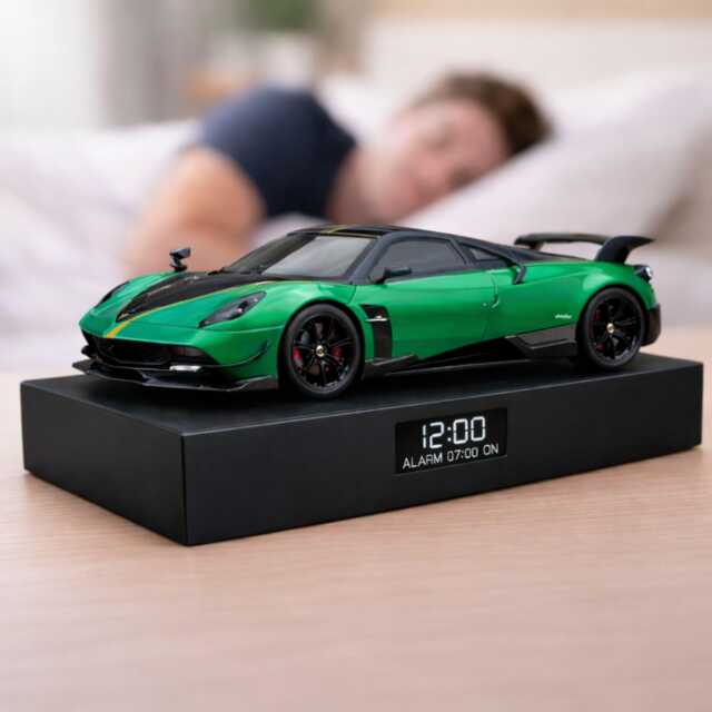 Pagani Huayra Alarm Clock - Realistic Engine Sound, Working Headlights, Steam Effec, Handmade, Car Enthusiast Gift - image 1