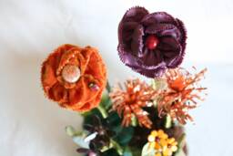 Fiber Art Wildflower Sculpture, Whimsical Home, Unique Wedding Centerpiece, Fall Floral Arrangement, Soft Sculpture Flowers, Burnt Orange