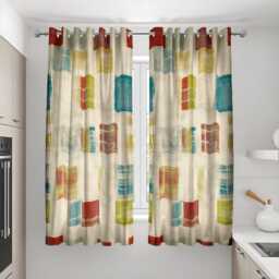 Geometric Pattern Curtains, Colorful Abstract Drapes, Modern Window Treatment, Custom Made Curtain Panels - thumbnail 3