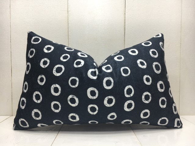 Handwoven Silk Ikat Lumbar Pillow Cover, Decorative Accent - 12x20 - image 1