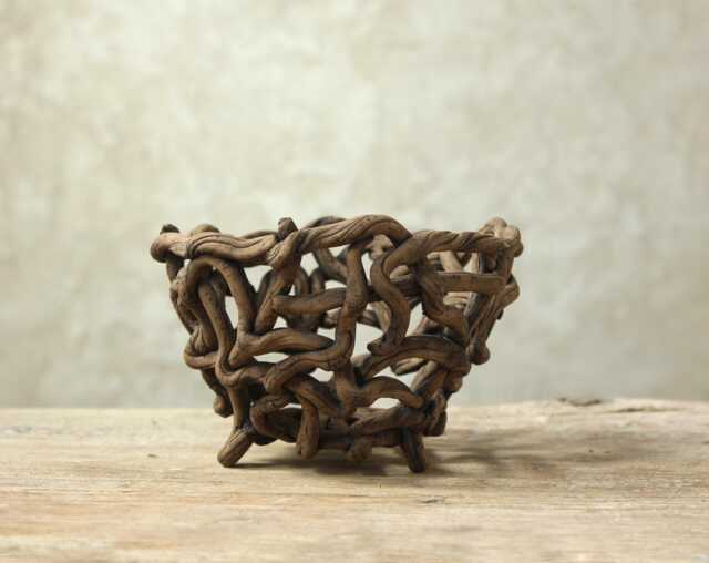 Orchid Pot, Handmade Ceramic Pot With Openings/Sculptural Wood-Colored Or White - image 1