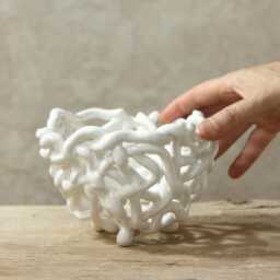 Orchid Pot, Handmade Ceramic Pot With Openings/Sculptural Wood-Colored Or White - thumbnail 4