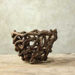 Orchid Pot, Handmade Ceramic Pot With Openings/Sculptural Wood-Colored Or White - thumbnail 3