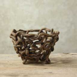 Orchid Pot, Handmade Ceramic Pot With Openings/Sculptural Wood-Colored Or White - thumbnail 2