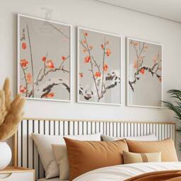 Japanese Set Of 3 Floral Posters, Art Prints, Katsushika Hokusai Wall Art, Ogata Korin Decor, Gift - thumbnail 2