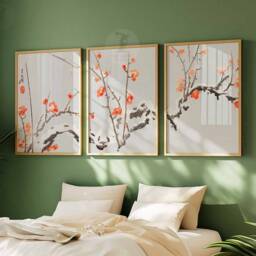 Japanese Set Of 3 Floral Posters, Art Prints, Katsushika Hokusai Wall Art, Ogata Korin Decor, Gift - thumbnail 3
