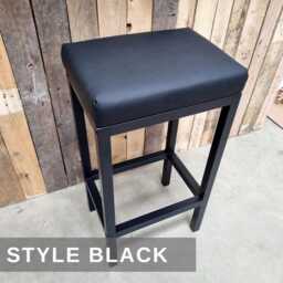 Genuine Leather Bar Stool With Steel Frame, Counter Height Kitchen Island Stool, Modern Barstools, Seat - Fp - thumbnail 3