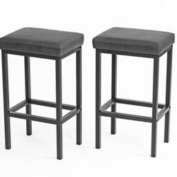 Genuine Leather Bar Stool With Steel Frame, Counter Height Kitchen Island Stool, Modern Barstools, Seat - Fp - thumbnail 4