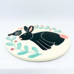 Handmade Ceramic Bunny & Bird Wall Hanging - thumbnail 3