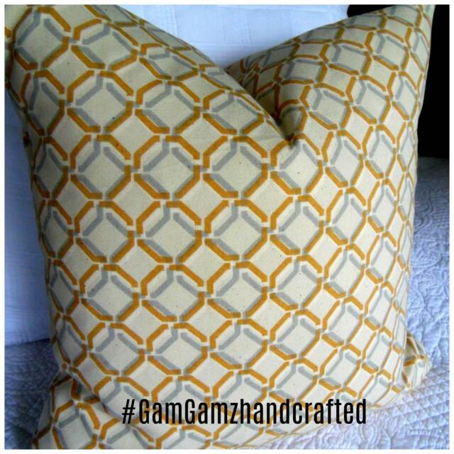 Geometric Pillow Cover Gold, Gray, Natural Cotton Fall Decor - image 1
