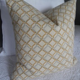 Geometric Pillow Cover Gold, Gray, Natural Cotton Fall Decor - thumbnail 4