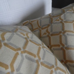 Geometric Pillow Cover Gold, Gray, Natural Cotton Fall Decor - thumbnail 3