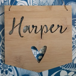 Personalised Flag Name Wooden Wall - Door Hanging-Heart-Wall Art-Wooden Sign-Custom Name-Kids Gift-Baby Gift-Lasercut-Flag-Plaque