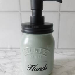 Glass Soap Dispensers in Sage Green & Black, Kitchen Accessories, Kilner Jars - thumbnail 2