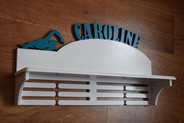 Wall Wood Decor Sport Gift For Ideas Custom Swimming Medal Holder Trophy Shelf Rack Personalized Hanger Display Organizer - image 1
