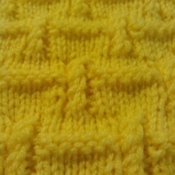 Vintage Design Handmade Hand Knitted Baby Blanket, Afghan Or Coverlet in Soft Acrylic Yarn Yellow Pink - thumbnail 4