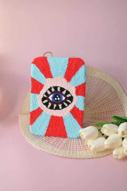 Eye Of Radiance Punch Needle Wall Art Handmade Cotton Decor - image 1