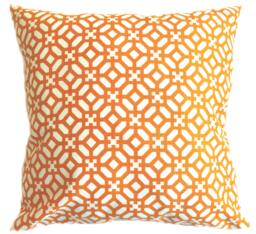 Modern Geometric Pillow Cover - Blue, Orange, Grey Ikat Indoor/Outdoor - thumbnail 1