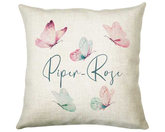 Personalised Butterfly Cushion Magical Gift Printed Name Design - Pillow For Girls Bedroom Decor Mothers Day Birthday Cs262 - image 1