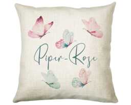 Personalised Butterfly Cushion Magical Gift Printed Name Design - Pillow For Girls Bedroom Decor Mothers Day Birthday Cs262 - thumbnail 1