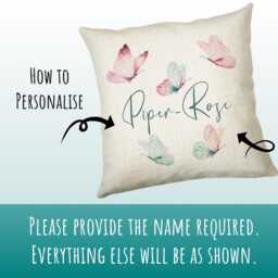 Personalised Butterfly Cushion Magical Gift Printed Name Design - Pillow For Girls Bedroom Decor Mothers Day Birthday Cs262 - thumbnail 3