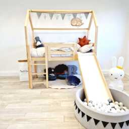 Bed With Slide, Baby Gift, Mezzanine Furniture, Wooden House, Bunk Bed, Montessori Loft Bed All Sizes 80x160, 80x190, 90x190, 90x200 - thumbnail 3