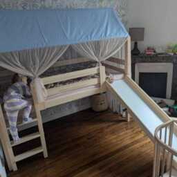 Bed With Slide, Baby Gift, Mezzanine Furniture, Wooden House, Bunk Bed, Montessori Loft Bed All Sizes 80x160, 80x190, 90x190, 90x200 - thumbnail 4
