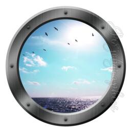 Ocean View Porthole Wall Decals Sea Graphics Peel & Stick Art Room Decor Po14 - thumbnail 2