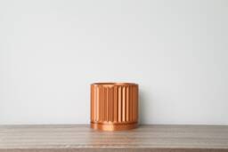 "Classical Planter With Drainage & Saucer in Copper, Unique 3D-Printed Plant Pot, Small To Large Sizes 4"" 5"" 6"" 7"" 8" - thumbnail 1
