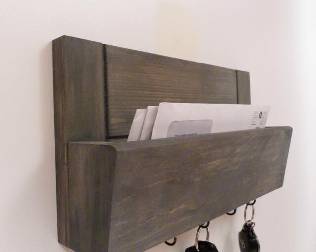 Mail Organizer Wall, Rack, Entryway Organizer, Key Holder, Rustic And - image 1