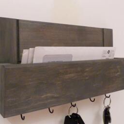 Mail Organizer Wall, Rack, Entryway Organizer, Key Holder, Rustic And - thumbnail 3