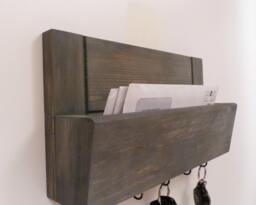 Mail Organizer Wall, Rack, Entryway Organizer, Key Holder, Rustic And - thumbnail 1