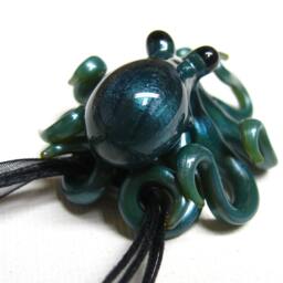 Small Glass Octopus Pendant Blue Mercury - thumbnail 4