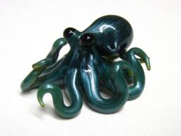 Small Glass Octopus Pendant Blue Mercury