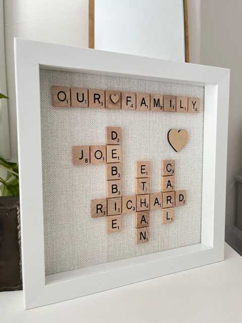 Scrabble Pictures Scrabble Frame Personalised Wall Art Family Gifts Picture Our Family Frame - image 1