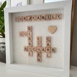 Scrabble Pictures Scrabble Frame Personalised Wall Art Family Gifts Picture Our Family Frame - thumbnail 3