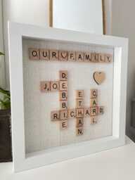 Scrabble Pictures Scrabble Frame Personalised Wall Art Family Gifts Picture Our Family Frame - thumbnail 1