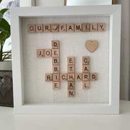 Scrabble Pictures Scrabble Frame Personalised Wall Art Family Gifts Picture Our Family Frame - thumbnail 2