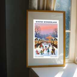 London Holiday Market Print - Snowman Poster Winter Wall Art Vintage Christmas Festive Gift - thumbnail 3