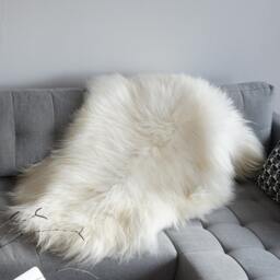 "Giant Sheepskin Icelandic Xxlwhite Throw Genuine Leather Sheep Skin 52""X 32" - thumbnail 3