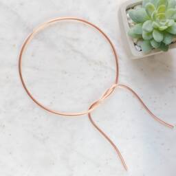 Plant Trellis, Houseplant Wire Stake, Hammered Copper Support - thumbnail 3